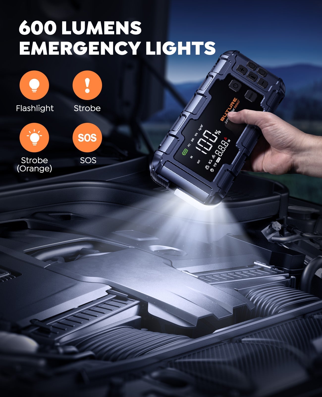 【Top-Rated】Buture Beta07 Car Jump Starter 6000A丨160PSI Smart Inflating, PD45W Fast Charge
