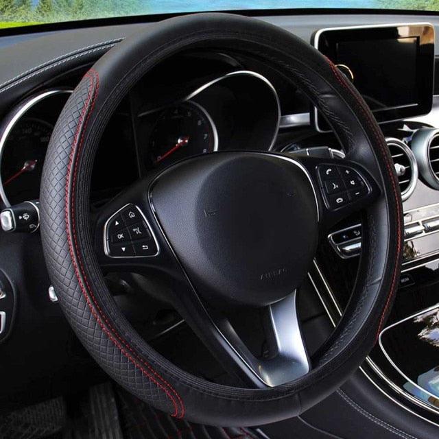 Embossed Leather Steering Wheel Cover