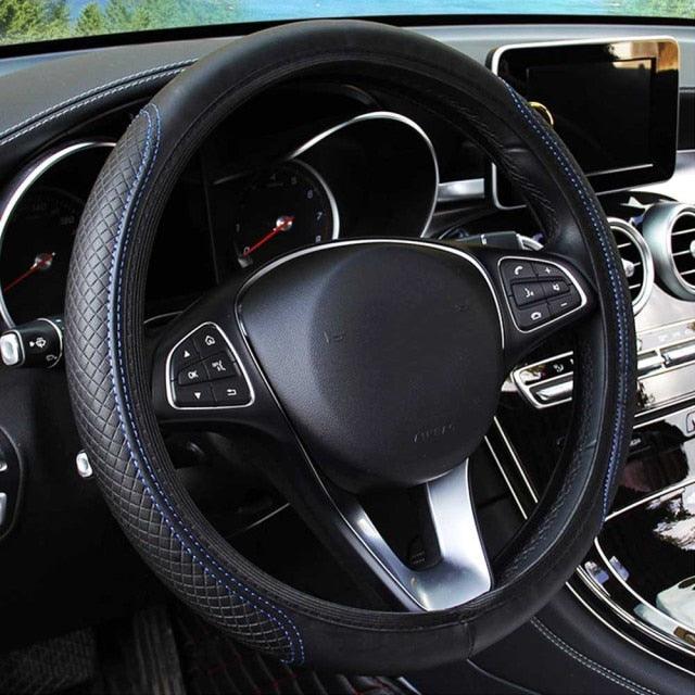 Embossed Leather Steering Wheel Cover